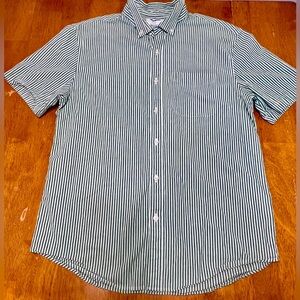 Mens Old Navy Green and White Striped Button Down Size Large